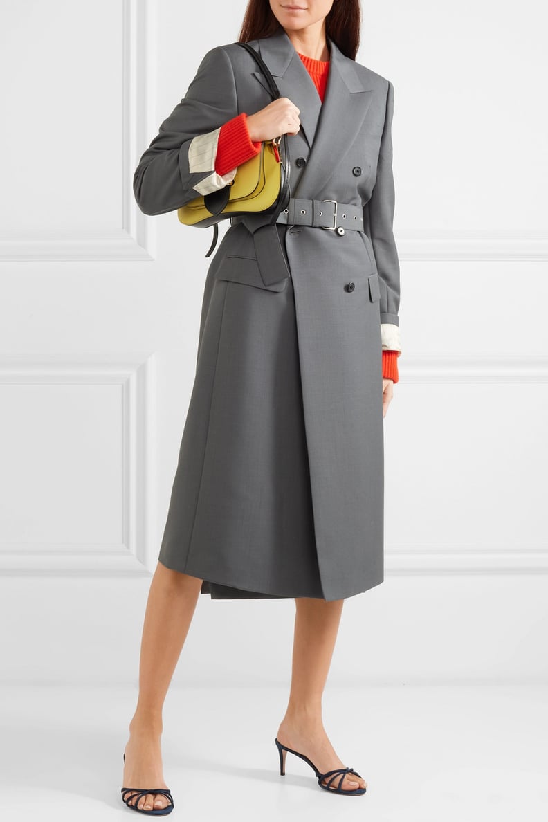 Prada Belted Mohair and Wool-Blend Coat