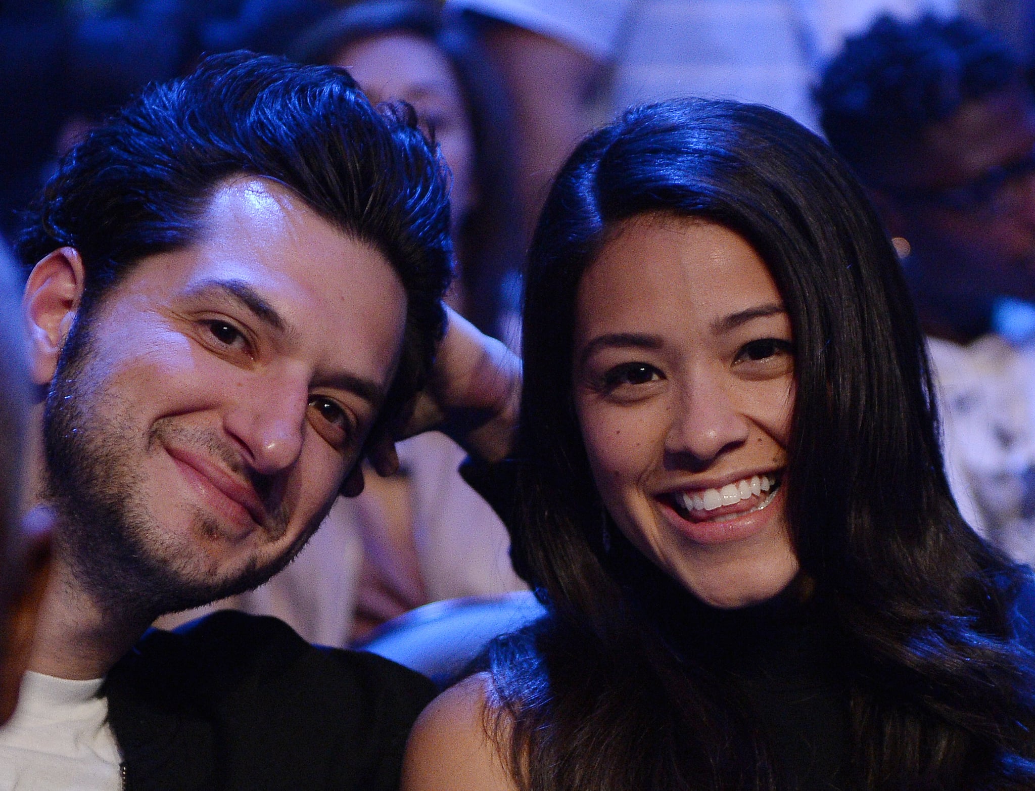 LOS ANGELES, CA - JANUARY 23: Actors Ben Schwartz and Gina Rodriguez attend the Danny Garcia and Robert Guerrero WBC championship welterweight bout at Staples Centre January 23, 2016 in Los Angeles, California. (Photo by Kevork Djansezian/Getty Images)