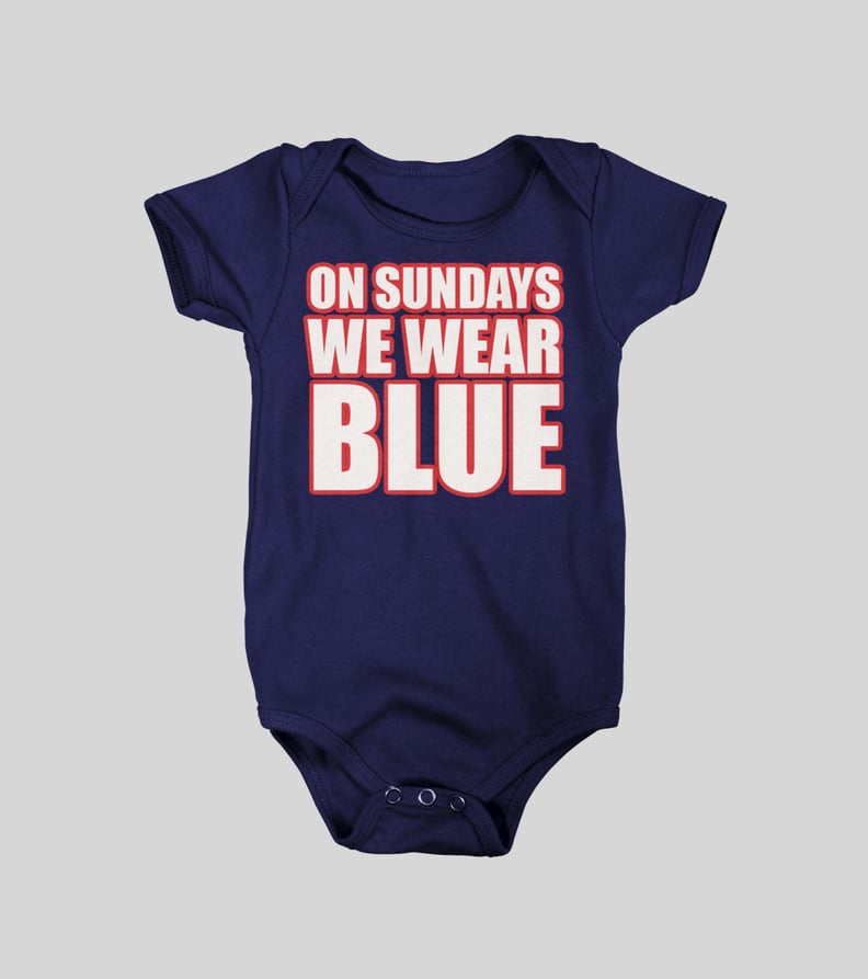 On Sundays We Wear Blue Patriots Onesie