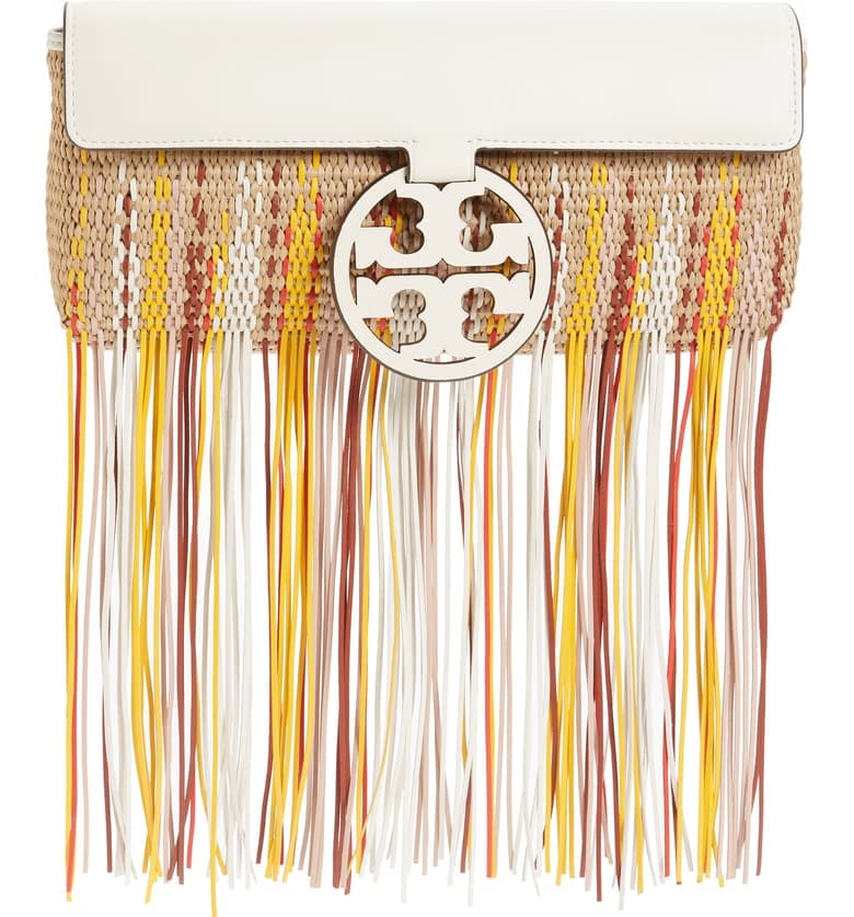 Tory Burch Miller Fringe Woven Clutch