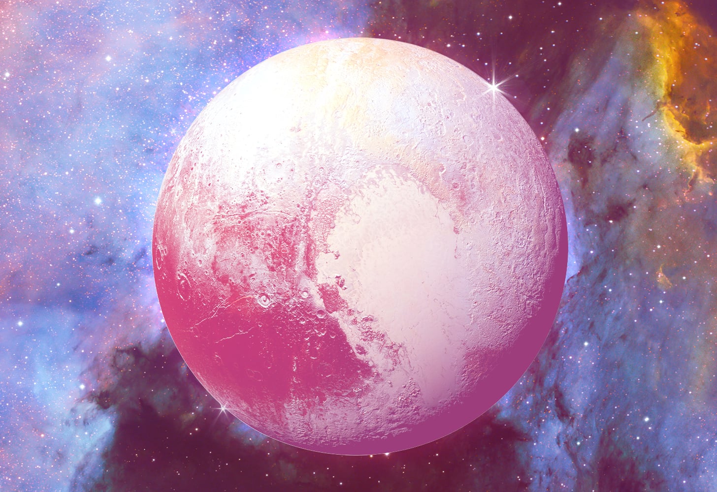 Designed Image of Pluto the Planet in Retrograde