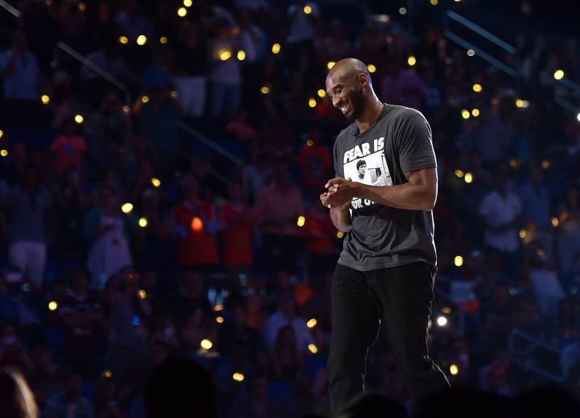 WESTWOOD, CA - JULY 14:  Honoree Kobe Bryant accepts the Legend award onstage during the Nickelodeon Kids' Choice Sports Awards 2016 at UCLA's Pauley Pavilion on July 14, 2016 in Westwood, California. The Nickelodeon Kids' Choice Sports Awards 2016 show a
