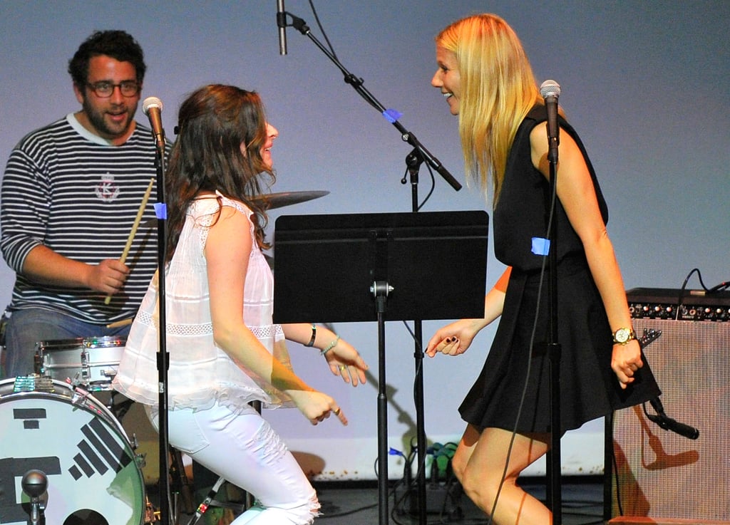 Gwyneth Paltrow and Sasha Spielberg danced and sang together at the Poetic Justice fundraiser on Wednesday in LA.