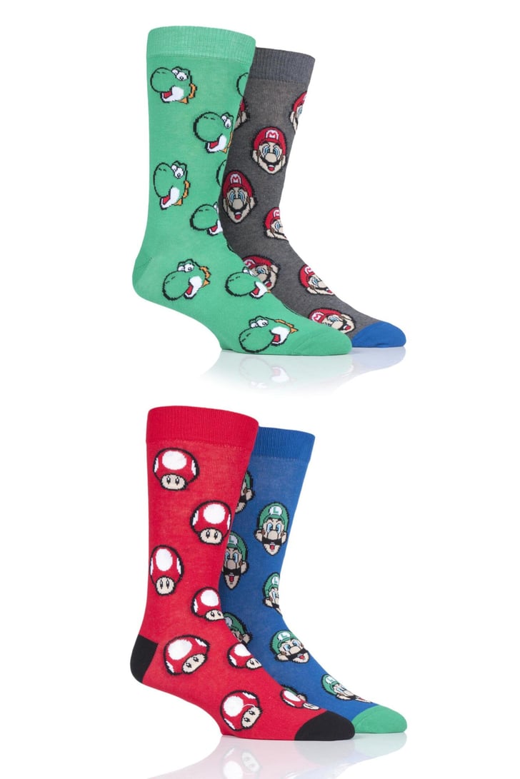 4 Pair Mario Yoshi Toad And Luigi Cotton Socks Best Gift