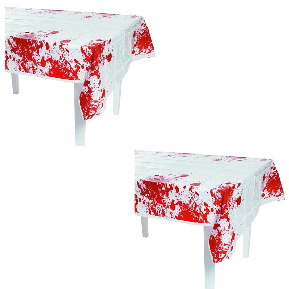 Get gory with this Zombie Blood Tablecover ($8).