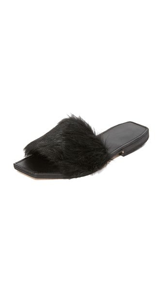 Louis brought back the furry slides in new styles ! #vazluxe
