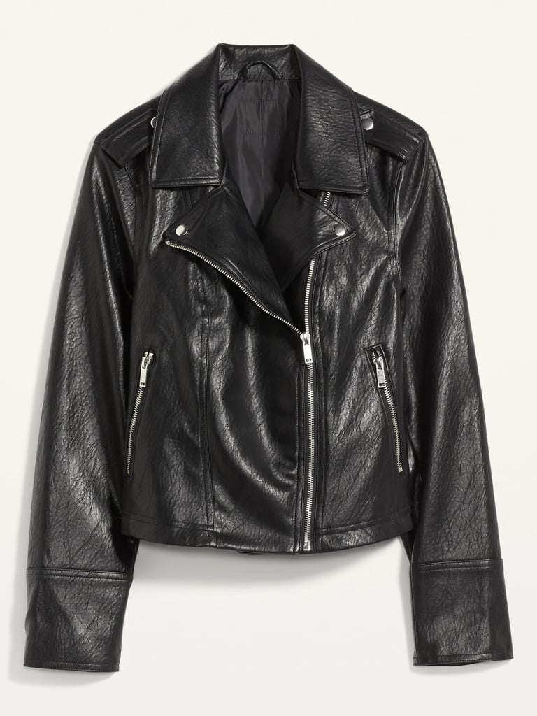 Old Navy Faux-Leather Zip-Pocket Moto Jacket