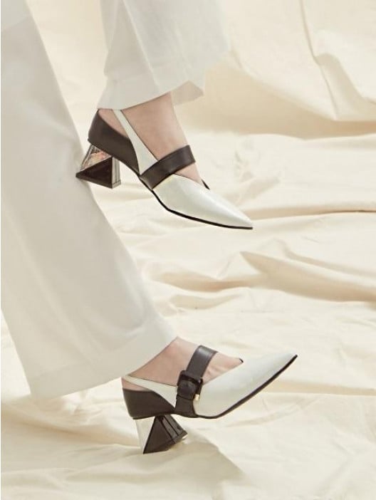 Missue W Concept Pumps Slingback White Black