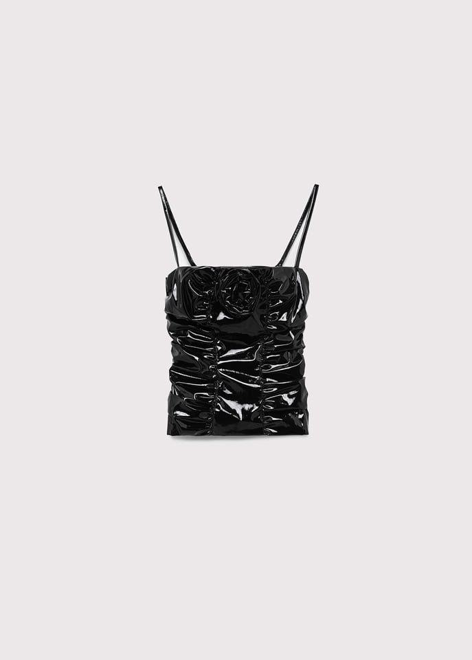 Blumarine Patent Top with Décor Rose