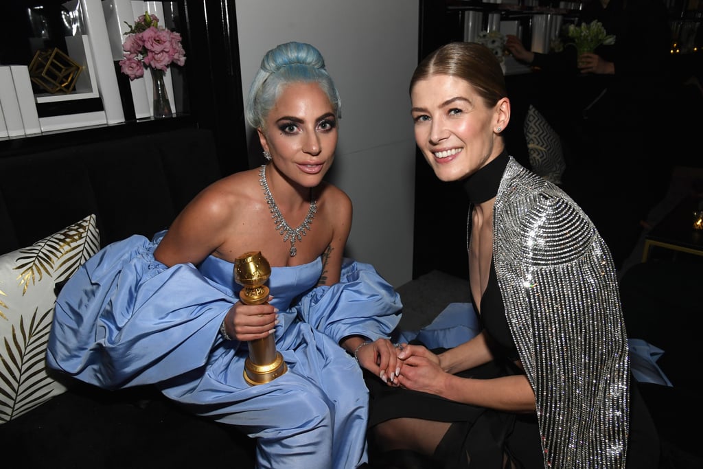 Pictured: Lady Gaga and Rosamund Pike