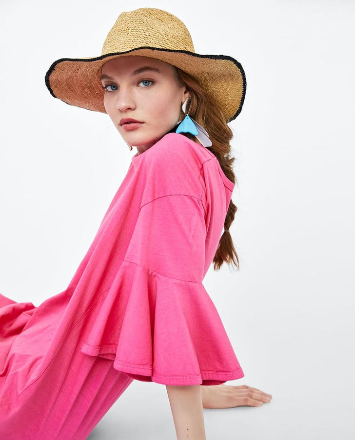 pink zara ruffle poshmark