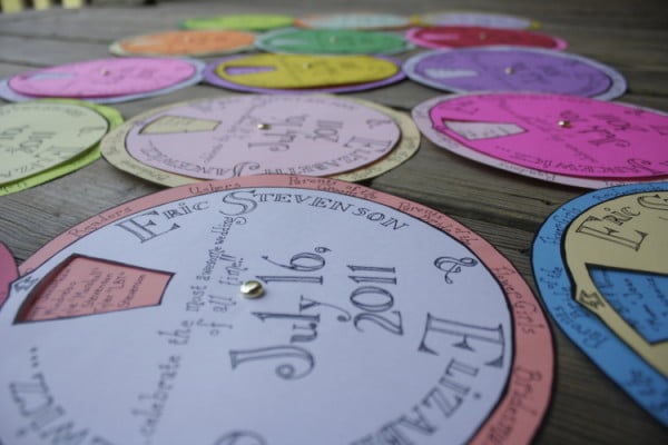 Wedding Program Wheel Wedding Program Wheel