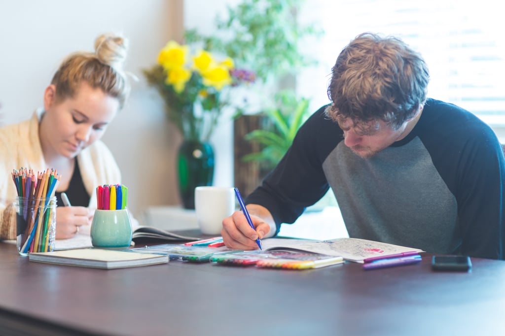 Color your hearts away in a couple of coloring books.