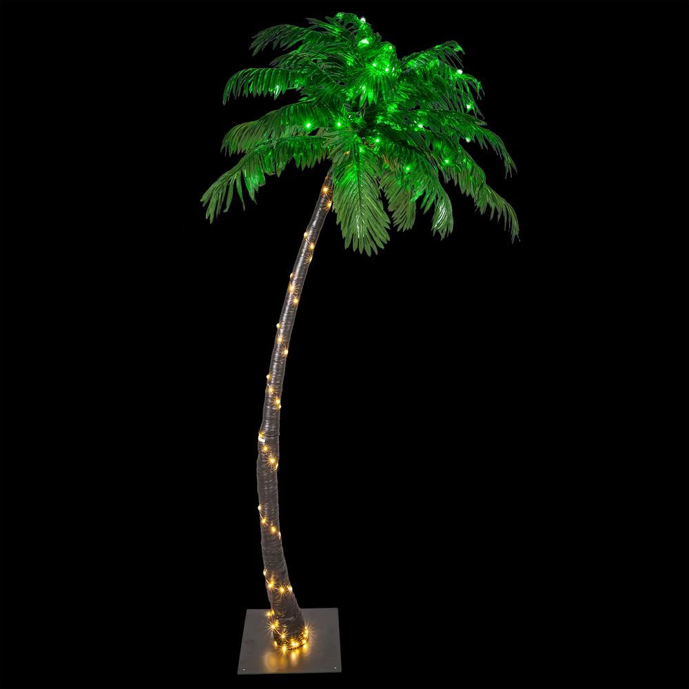 Wintergreen Lighting 7-Foot Curved Artificial Christmas Palm Tree