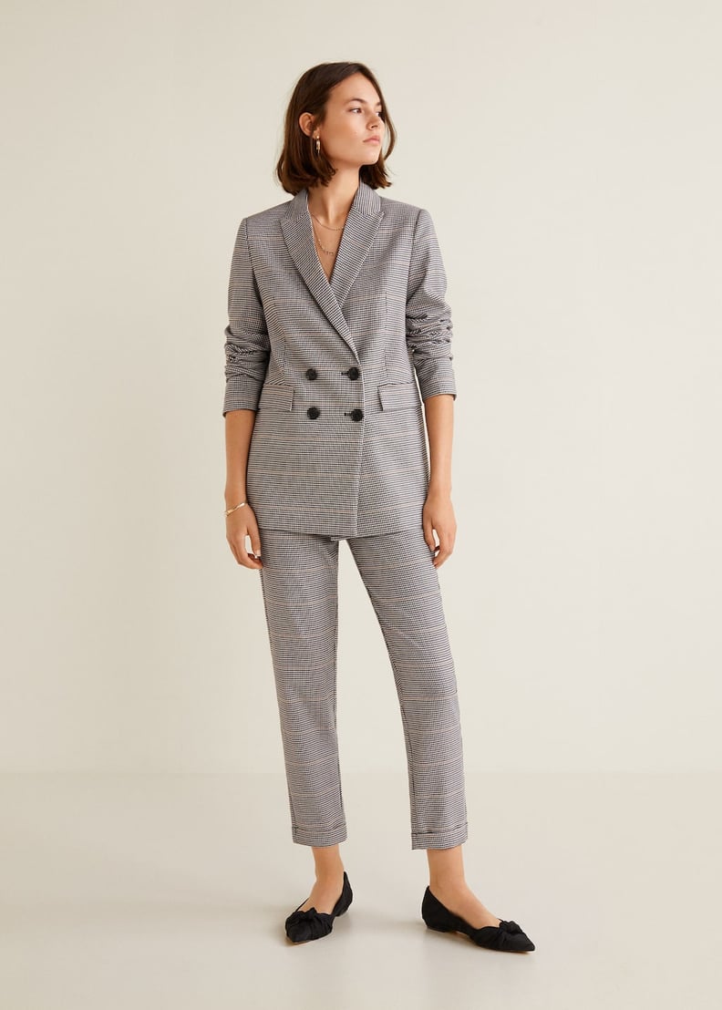 Mango Houndstooth Suit Blazer