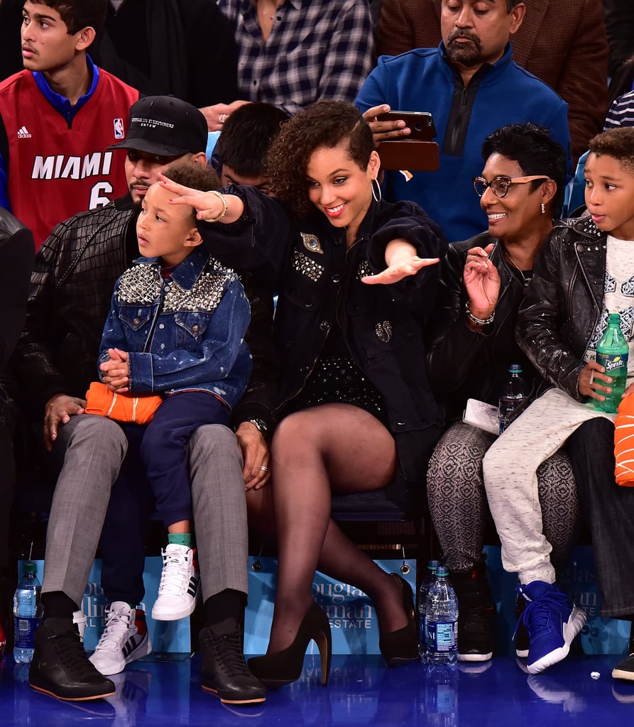 Alicia Keys and Swizz Beatz at NY Knicks Game November 2015