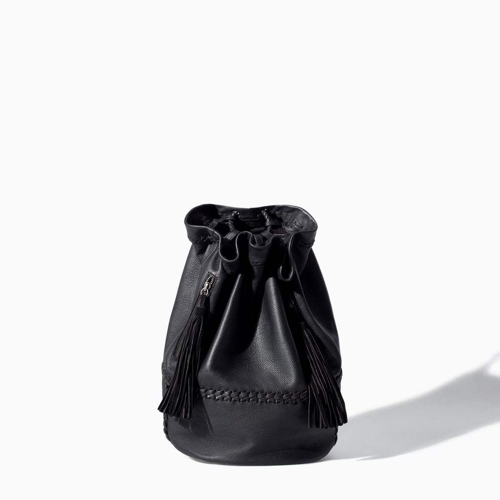 Leather Bucket Rucksack With Tassels ($129)