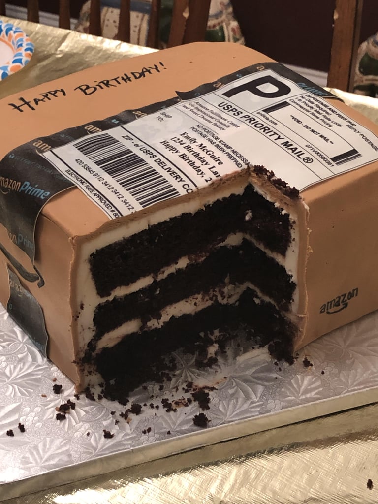 Husband Gives Wife Amazon Box Cake For Her Birthday