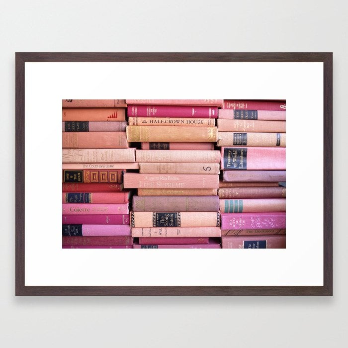 Society6 Vintage Pink Stacks Framed Art Print by Sorrythankyou79