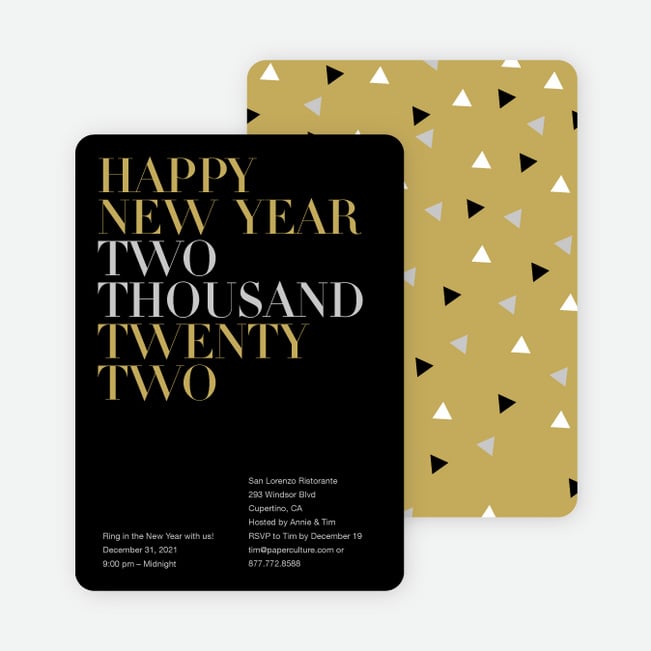 Bold New Year's Eve Party Invitation