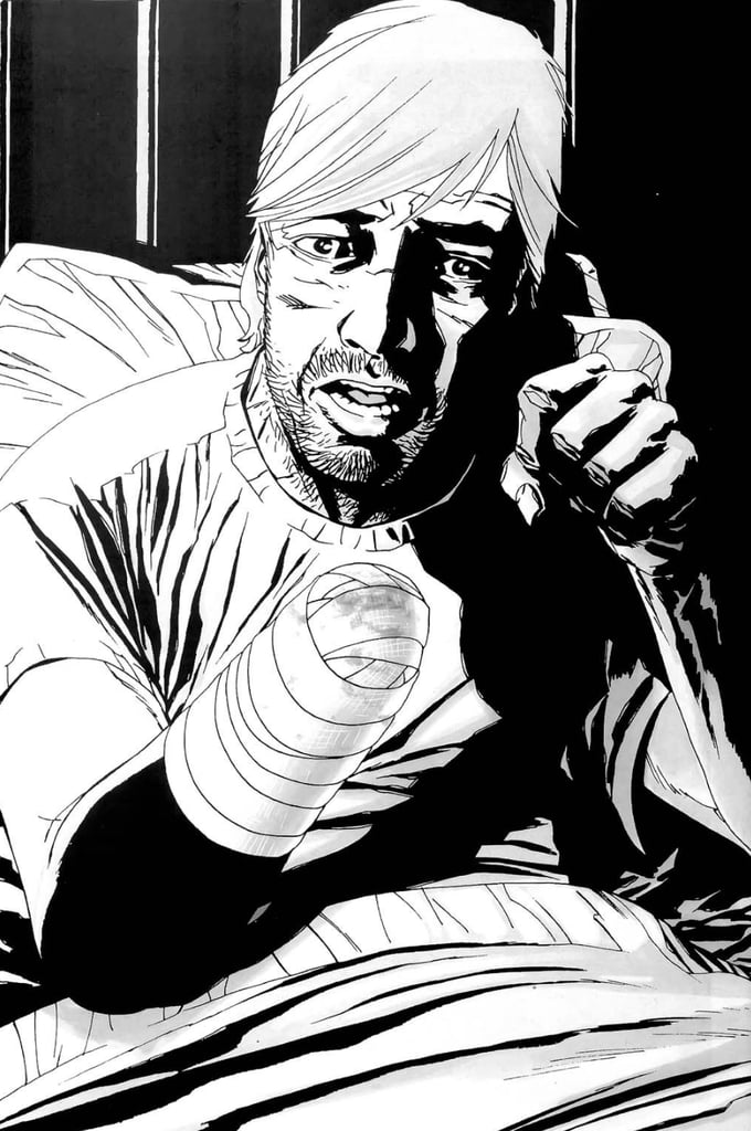 Yep, Rick loses his hand in the comics.