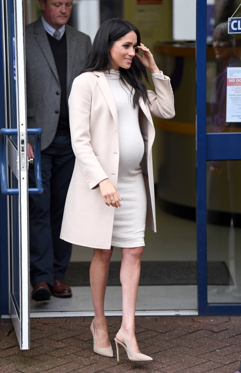 The Best Neutral Color Scheme Is an Ivory Dress and Camel Colored Coat