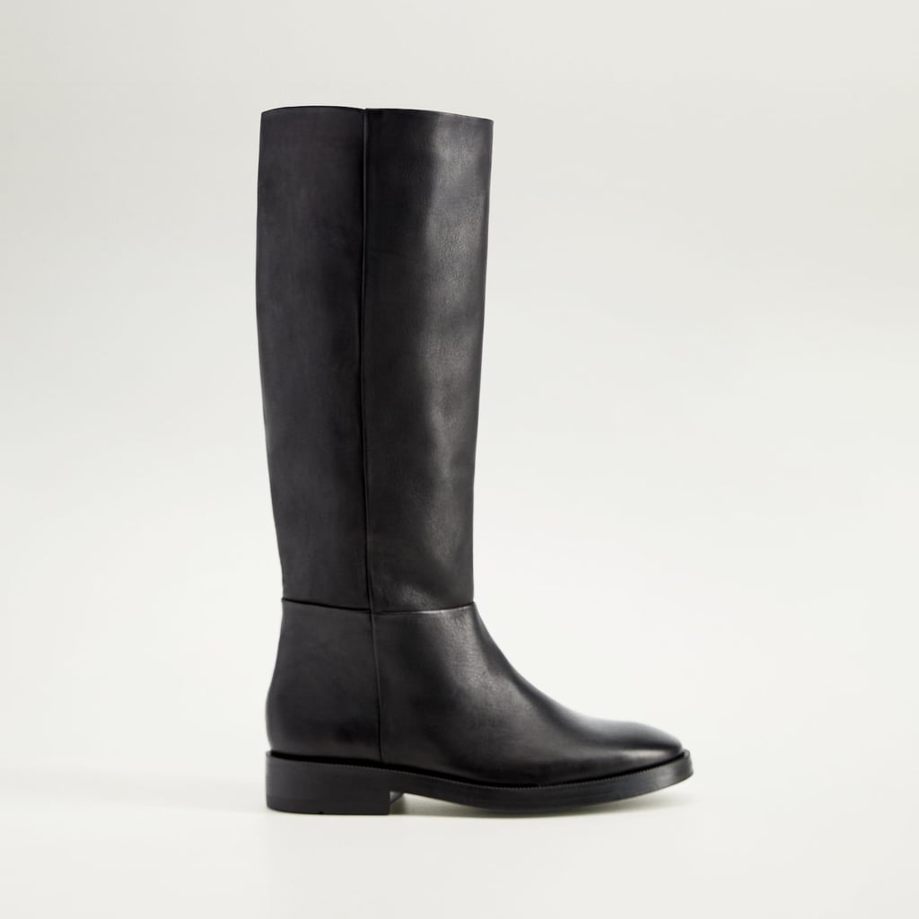 Mango Leather Boots with Tall Leg