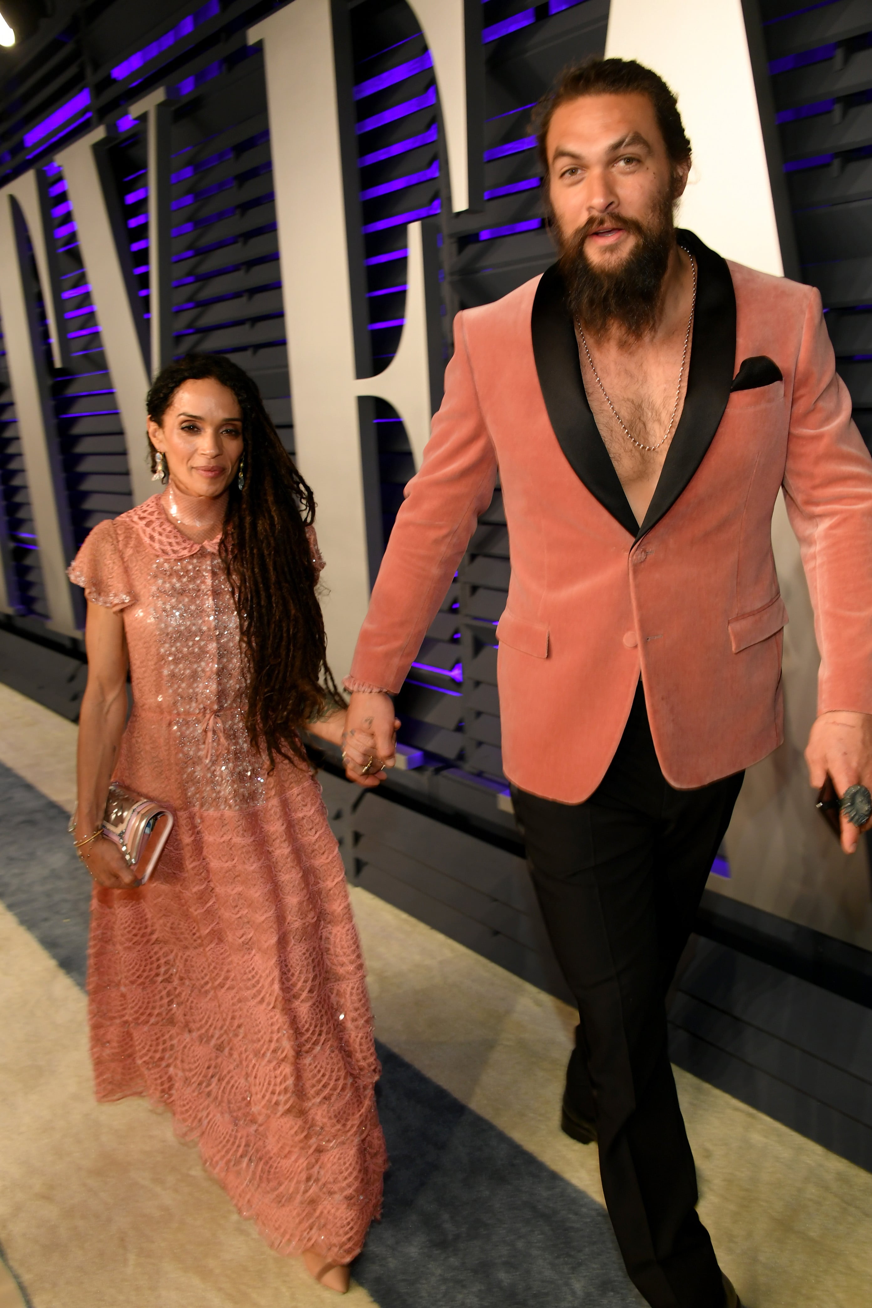 Jason Momoa and Lisa Bonet at the 2019 Oscars POPSUGAR Celebrity