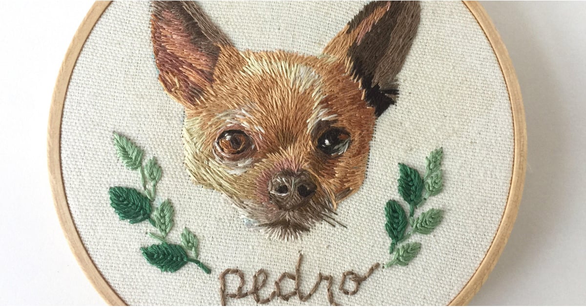 Embroidered Pet Portraits on Etsy POPSUGAR Family