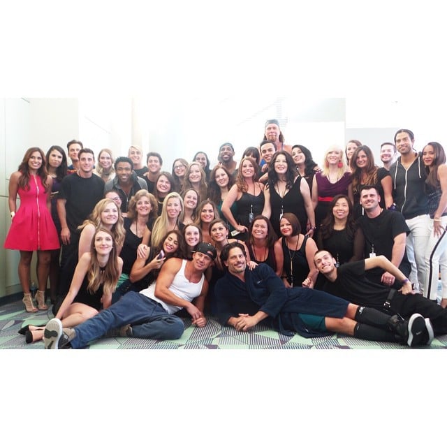 Channing Tatum posed with contest winners who were extras for Magic Mike XXL.
Source: Instagram user channingtatum