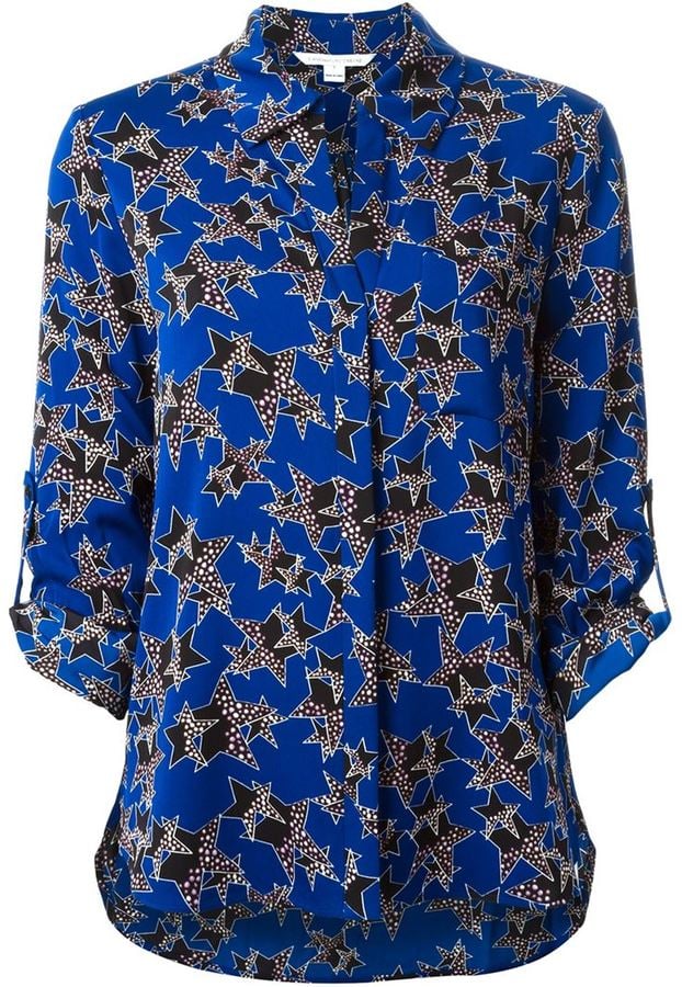 Diane von Furstenberg "Harlow" Star Print Blouse