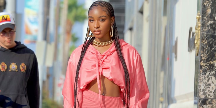 Normani Wears an All-Pink Athleisure Look With Lace-Up Heels | POPSUGAR ...