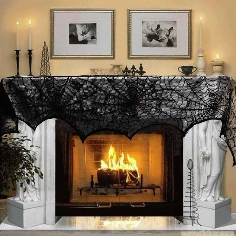 For the Mantel: Spiderweb Fireplace Mantle Scarf