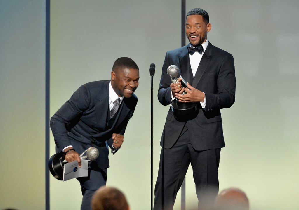 David Oyelowo's energy was infectious when Will Smith presented him with the outstanding actor award for his performance in Selma at the NAACP Image Awards in LA on Friday.