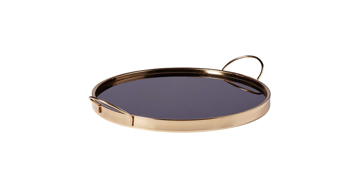 Rivet Contemporary Decorative Round Metal Serving Tray Amazon