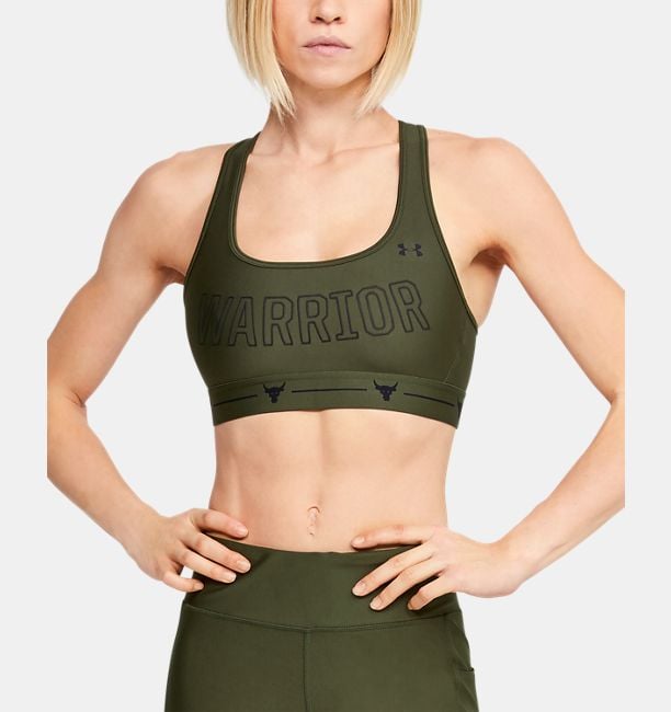 Under Armour Women's Project Rock Infinity Mid Sports Bra Green in Dubai,  UAE