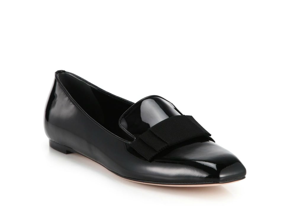 Alexander McQueen Grosgrain-Bow Patent Leather Loafers ($565)