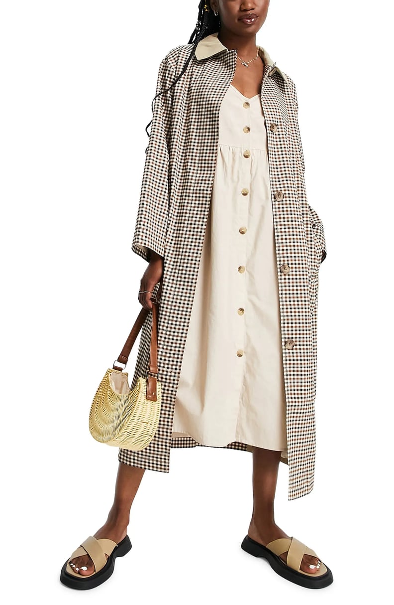 For Cold Weather: ASOS Design Gingham Trench Coat