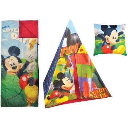 Disney Mickey Mouse Teepee Slumber Bag Set With Bonus Pillow