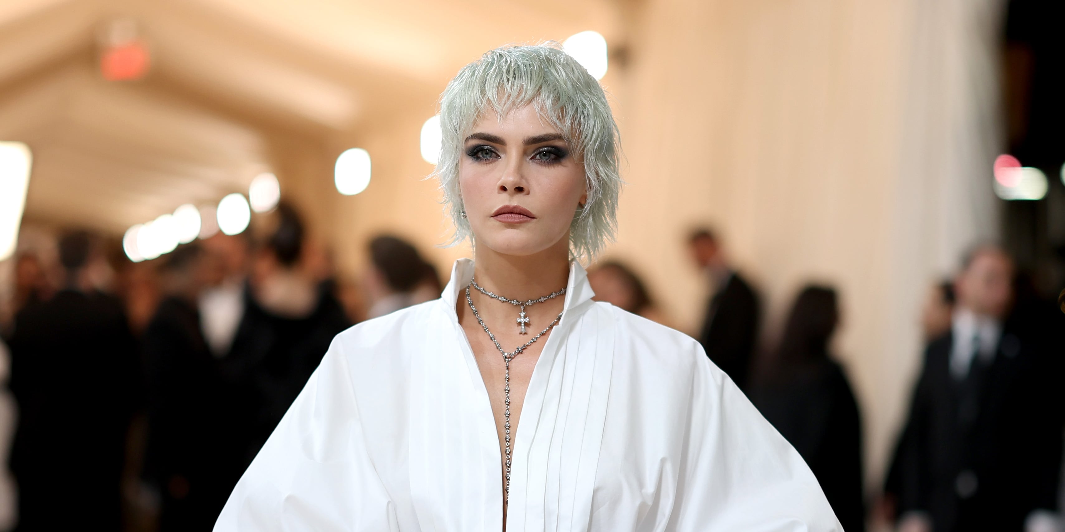 Cara Delevingne's White Hair Color at Met Gala 2023