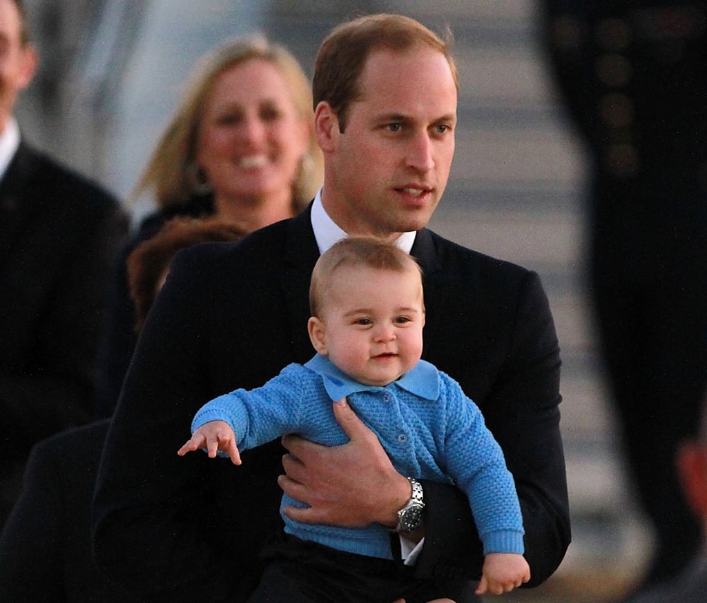 George's arrival to the Fairbairn Airport in Australia on April 20.