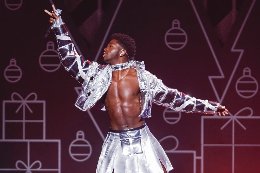 Lil Nas X's iHeartRadio 2021 Jingle Ball Metallic Outfit