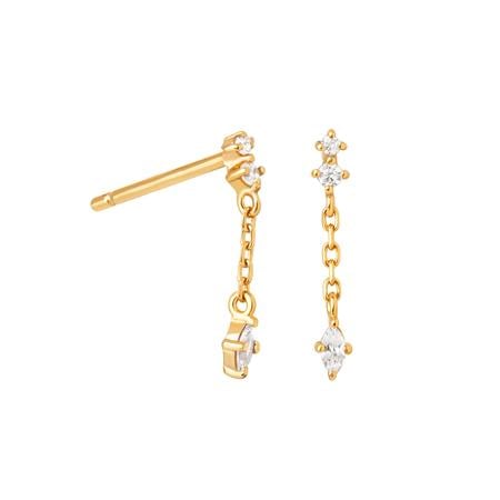 Astrid & Miyu Ethereal Chain Stud Earrings in Gold