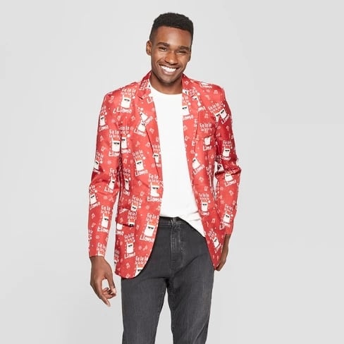 Suitmeister Men's Ugly Christmas Fala Llama Costume Jacket 
