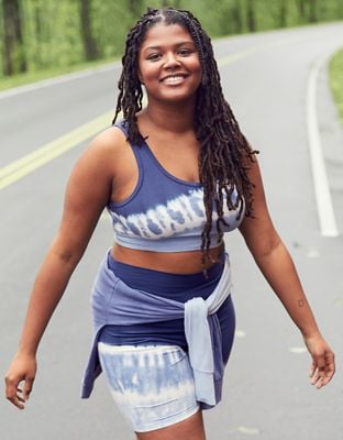 Aerie Offline OG Scoop Sports Bra and Tie Dye Bike Short