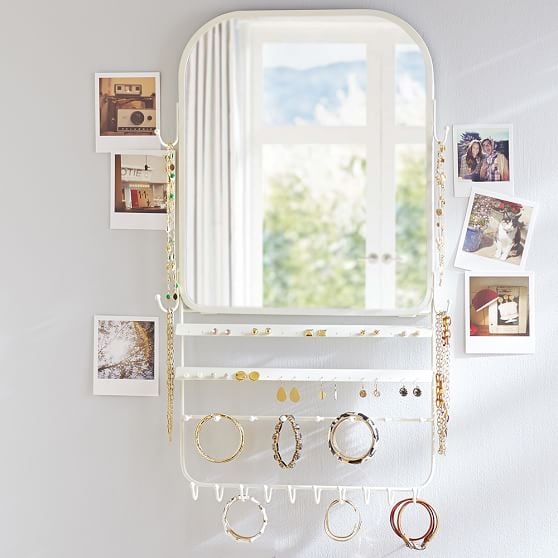 Over The Door Jewellery Organiser Mirror