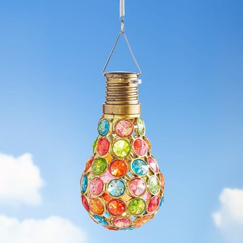 Multicolor Jeweled Umbrella Clip Solar Light