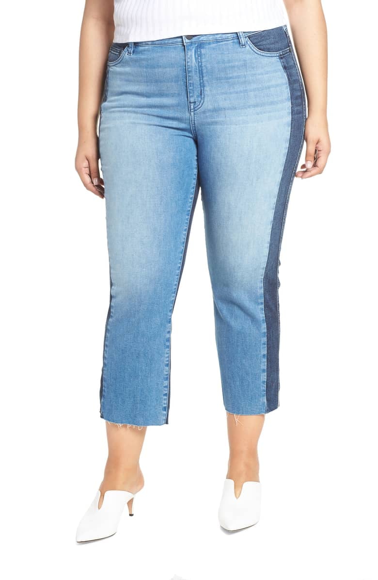 Sanctuary Modern Standard Two Tone Raw Hem Crop Jeans