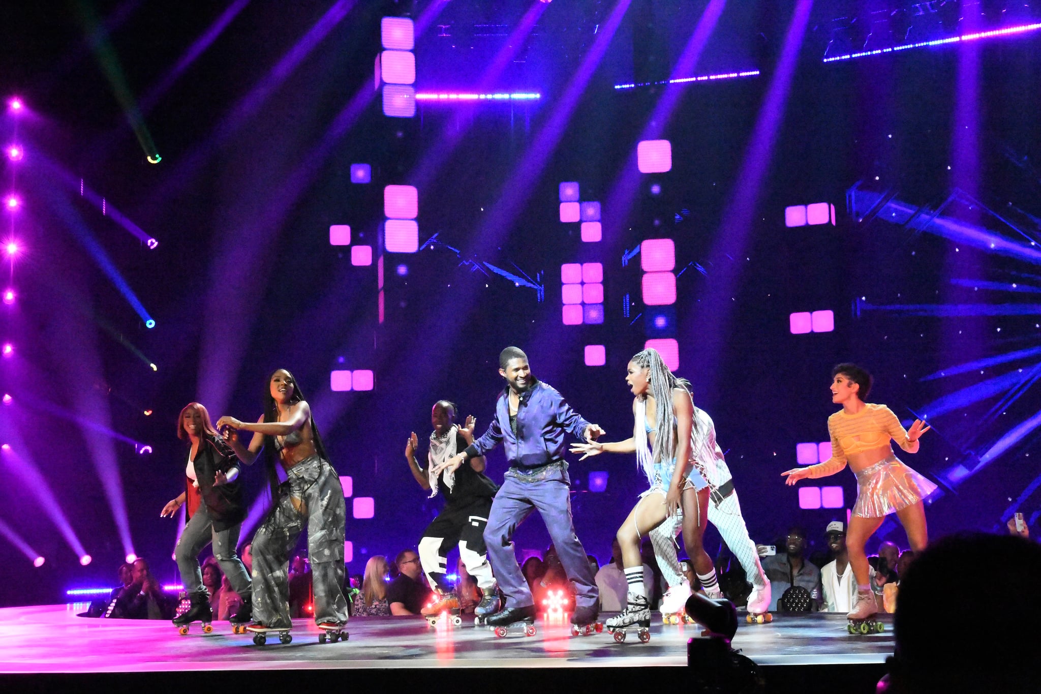 LAS VEGAS, NEVADA - JULY 15: Usher Performs at the grand opening of Usher: My Way - The Vegas Residency at Dolby Live at Park MGM on July 15, 2022 in Las Vegas, Nevada. (Photo by Denise Truscello/Getty Images for Dolby Live at Park MGM)