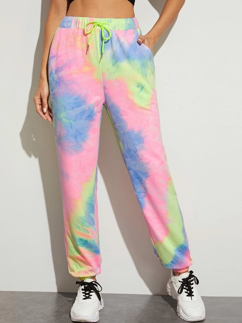 Drawstring Waist Slant Pocket Tie Dye Sweatpants